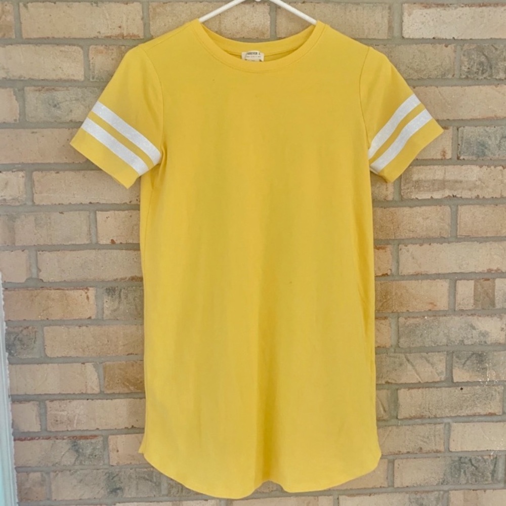 Yellow Jersey Tee Shirt Dress